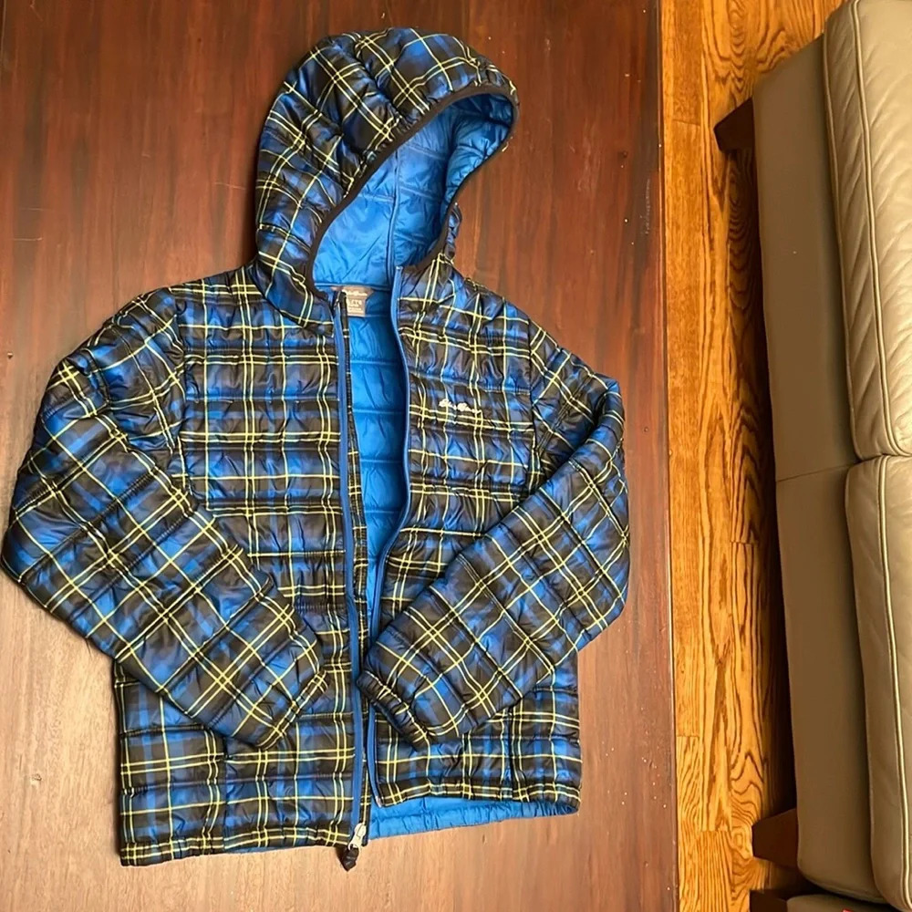 Eddie Bauer puffer plaid coat size XL